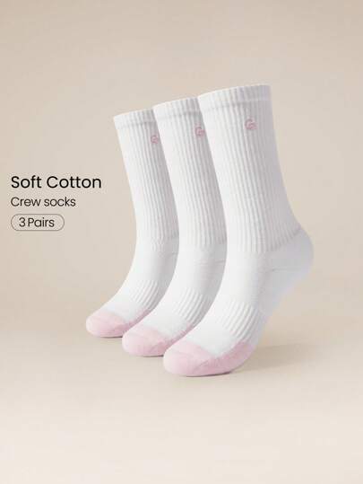 GLOWMODE 3 Pairs Socks Soft Ventilated Mesh With Embroidered Logo Workout Daily Casual