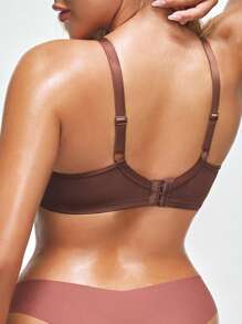 SHEIN Shape Sostén cómodo de unicolor con escote bajo para mujer