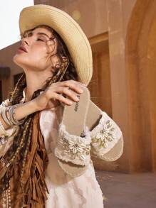 Styleloop Women's Flat Sandals, Boho Style, Retro American, Bohemian, Western, Music Festival, Party, Beach, Vacation