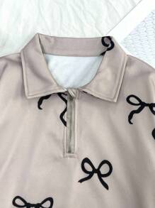 青少年女孩秋冬季休闲宽松蝴蝶印花卫衣 - 彩色 - 查看 5