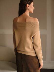 MOTF PREMIUM WOMEN'S AUTUMN NEW ROUND NECK LONG SLEEVE LOOSE FAUX PEARL RHINESTONE EMBELLISHED ELEGANT SWEATER