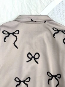 青少年女孩秋冬季休闲宽松蝴蝶印花卫衣 - 彩色 - 查看 8