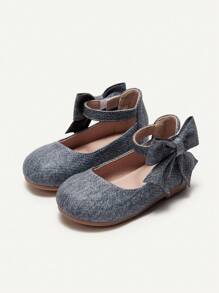 Cozy Pixies 1 Pair Versatile Casual Cute Girl Vintage Blue Bow Decor Soft Bottom Princess Flats, Suitable For Spring, Autumn, All Seasons Party - Blue - View 8