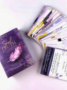 1 张灵魂预言卡、精神意识塔罗牌、塔罗牌、塔罗牌、神谕卡、大富翁、天使卡、棋盘游戏、精神礼物、意义塔罗牌、粉色塔罗牌、塔罗牌、神谕卡 - 紫色 - 查看 1