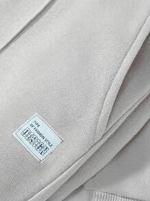EURMUSE Set de 2 piezas de sudadera y pantalón de chándal de unicolor casual para hombre - Gris - Ver 3