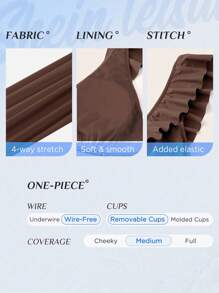 Swim Vcay 女士度假纯色荷叶边深V领连体泳衣