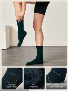 GLOWMODE 3 Pairs Socks Soft Ventilated Mesh With Embroidered Logo Gym Workout Daily - Multicolor - View 2