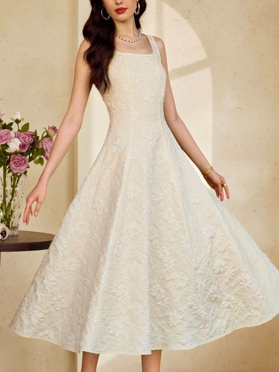 Vintamour 复古优雅女式花卉提花纹理连衣裙 休闲工作服 女式夏季服装 女式夏季连衣裙 舞会连衣裙 女式春季服装 女式复活节连衣裙 女式度假服装 女式春季连衣裙 女式度假服装 女式婚礼宾客连衣裙 女式夏季服装 女式正式连衣裙 女式连衣裙 女式夏季连衣裙 女式优雅生日连衣裙 女式太阳裙 毕业礼服 春季连衣裙 - 杏色 - 查看 1