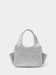 SHECARRY Fashionable Casual Versatile Women Top Handle Bags - Silver - View 5