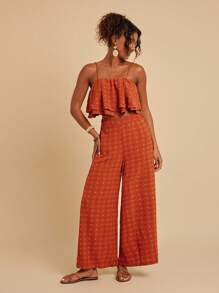 Travachic 圓點吊帶上衣&闊腿褲