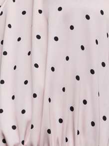 TypaGal 女士优雅波尔卡圆点印花露背挂脖迷你连衣裙，夏季 - 粉色 - 查看 6