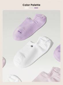 GLOWMODE 3 Pairs Invisible No-Show Socks Walk A Mile Soft Grip Daily Studio Workout Gym - Multicolor - View 7