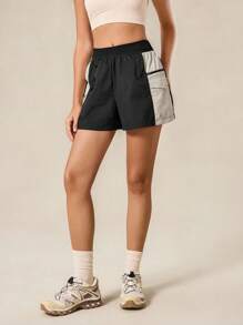 OutZeal Pantaloncini leggeri, resistenti all'acqua, in maglia con vita elastica, con tasche multiple, per escursioni e campeggio, adatti per le donne