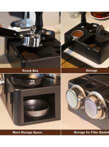 SHEIN 1 件浓缩咖啡压粉器，10 合 1 浓缩咖啡收纳盒，可拆卸浓缩咖啡敲击盒和压粉器，浓缩咖啡收纳盒，适合 51、54、58 毫米浓缩咖啡压粉器、咖啡手柄、分配器滤网浓缩咖啡配件 - 彩色 - 查看 3