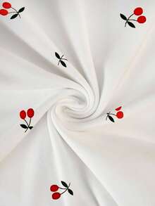 SHEIN 女士休闲樱桃印花圆领短袖T恤，夏季 - 彩色 - 查看 7