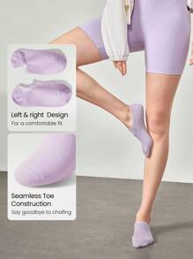 GLOWMODE 3 Pairs Invisible No-Show Socks Walk A Mile Soft Grip Daily Studio Workout Gym - Multicolor - View 4