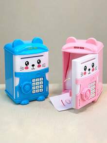 SHEIN Basic living 1PC Kids Electronic ATM Machine Piggy Bank With Password & Card - Interactive Educational Toy For 3-8 Year Olds, Realistic Coin Deposit & Withdrawal, Christmas Birthday Gift For Boys Girls