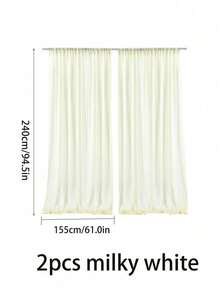 4 件套白色透明窗帘，适用于派对、婚礼；透明雪纺窗帘、生日派对、拍照背景装饰春夏派对装饰 - 白色 - 查看 8