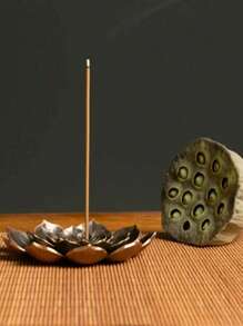 1 件随机颜色莲花香座。莲花香炉，檀香线圈底盘，寺庙和瑜伽工作室家居装饰礼物生日毕业 - 鋁合金 - 查看 5