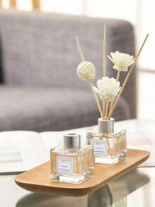 2pcs No-Flame Aroma Essential Oil, Dry Flower Rattan Sticks, Sandalwood Incense, Home/Bedroom/Bathroom Odor Eliminator Fragrance Diffuser Set