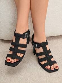 Rosivie Cuccoo Sommer Mode vielseitige einfache High Heel Sandalen