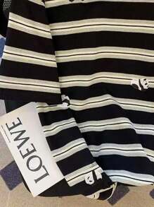 SHEIN Plus Size Summer Casual Colorblock Striped Panda Embroidery T-Shirt