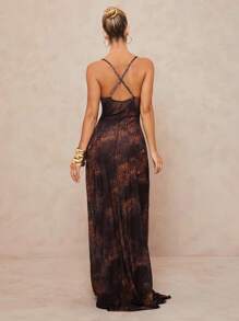 Lumalex 女式豹纹深垂领宽松摆裙 - 彩色 - 查看 2