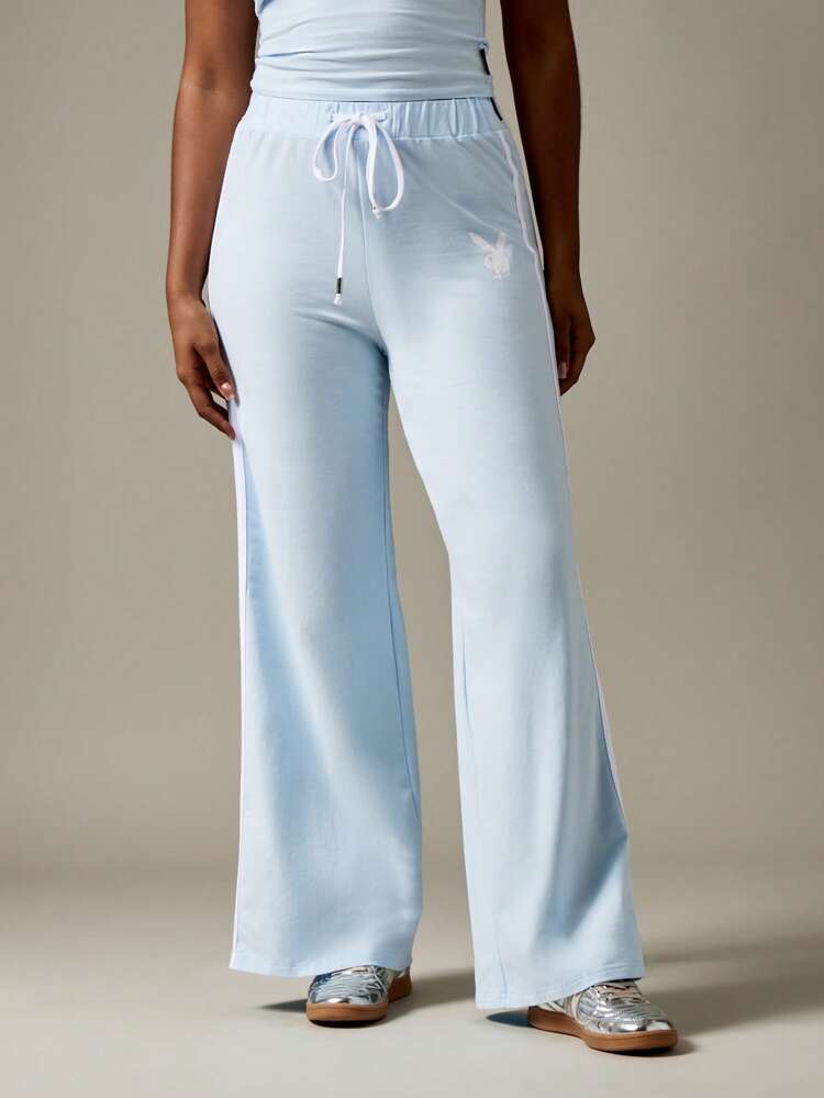 Missguided x Playboy Premium Wide Leg Lounge Pants With Drawstring