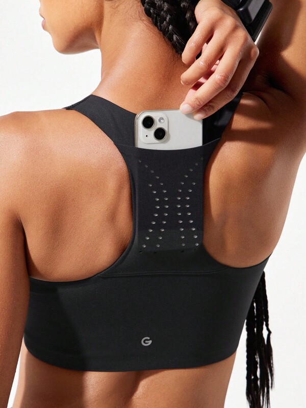 GLOWMODE Powersculpt™-Air Quick-Dry U-Neck Multi-Pocket Built-In Cups Sports Bra High Impact Workout Running Training Spring Summer