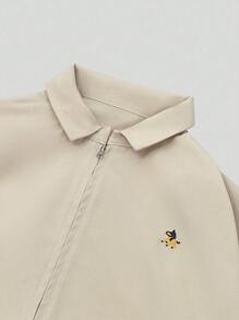 INAWLY Women's Cartoon Print Loose Casual Jacket, Spring Autumn Fall Cloth For Women - Khaki - View 3