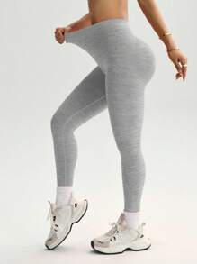 Easithlete 女式高腰无缝褶饰休闲运动紧身裤瑜伽裤