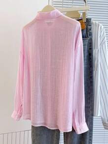 Casual Office Bow Decor Solid Color Blouse - Multicolor - View 2