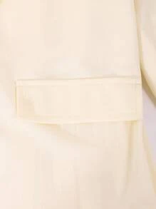 少女纯色不对称翻领腰部收腰褶皱连衣裙，别致优雅