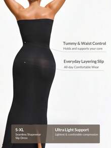 SHEIN Shape Effen naadloze bandeau-bodyconjurk voor dames