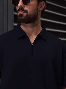 Manfinity Homme Plus Size Men 2pcs Set - Short Sleeve Solid Polo Shirt And Pants