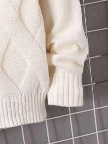 Tween Boy V-Neck Cardigan With Inter-Color Stripes, Personalized Design, Fried Dough Twists Pattern, Fashion, Cool, Y2Y, College Style, Casual, Versatile, Suitable For Outdoor Play, Suitable For Party, Suitable For Graduation Party, Suitable For Seaside, Suitable For Sports, Suitable For Speech, Knit, Sweater, Autumn And Winter Fall - White - View 6