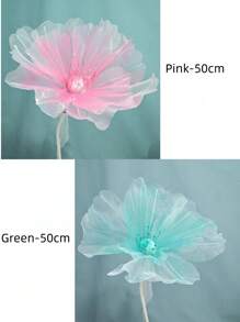 1 件 40/50 厘米大型仿真花橱窗展示 3D 大型人造花悬挂纱网镂空假花婚礼装饰 - 彩色 - 查看 14