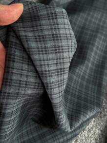 Manfinity Dauomo 男士格纹宽松直筒裤，美式休闲休闲裤，秋季 - 灰色 - 查看 7