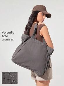 GLOWMODE 18升尼龙拉链口袋手提包沙滩旅行日常休闲旅行包 - 灰色 - 查看 8