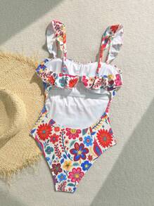 Soleia Bathing Suits For Women Beach Outfits For Woman Swimsuits Vacation One Piece Bathing Suit 1pc Women's Floral Print One-Piece Swimsuit For Vacation And Beach, Cute, Kawaii - Multicolor - View 2