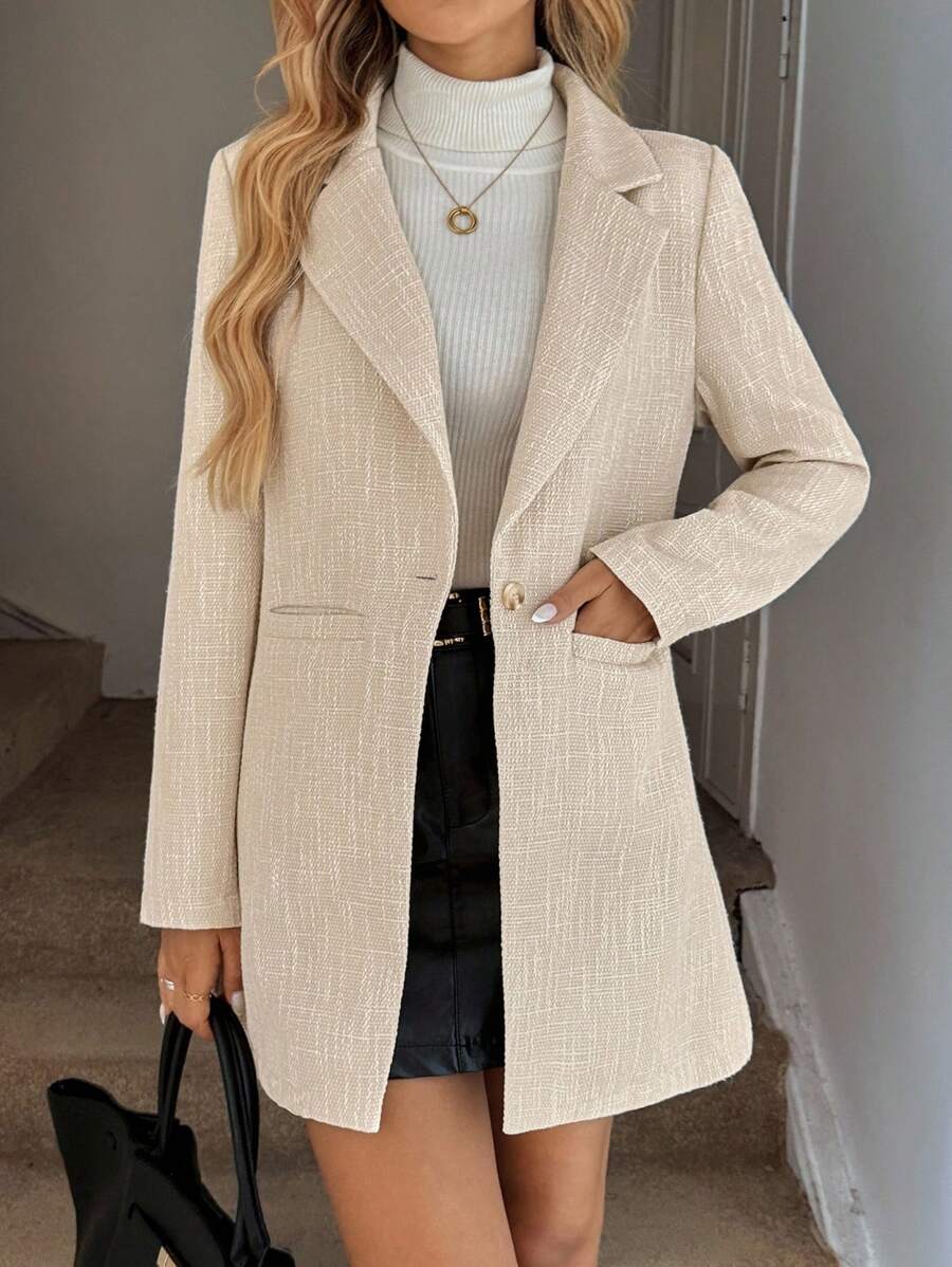 Easowa Fall Khaki Thick Woolen Overcoat For Women, Autumn/Winter Classy Fall For Women Autumn Clothes  Winter Clothes For Women  Women's Winter Coat Chic Fall Clothes For Women Autumn Clothes For Women Winter Clothes Women's Winter Coat Halloween Costumes New Year Look