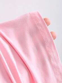 Chiquease Top bustier ajustado y plisado con patrón de estrella de cinco puntas con rhinestones para mujer - Rosa - Ver 3