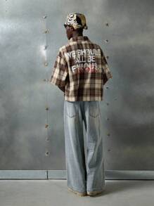 NEON BLANC Men's Casual Distressed Wide Leg Jeans, Emo Style - Blue - View 7