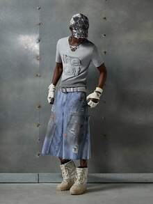 NEON BLANC 男士街头时尚针织圆领字母刺绣T恤 - 白色 - 查看 6