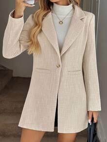 Easowa Fall Khaki Thick Woolen Overcoat For Women, Autumn/Winter Classy Fall For Women Autumn Clothes  Winter Clothes For Women  Women's Winter Coat Chic Fall Clothes For Women Autumn Clothes For Women Winter Clothes Women's Winter Coat Halloween Costumes New Year Look