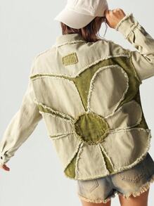 Bohemela Áo khoác cardigan dáng rộng tay rộng màu tương phản có tua rua cỡ lớn dành cho nữ - Nhiều màu - Xem 2