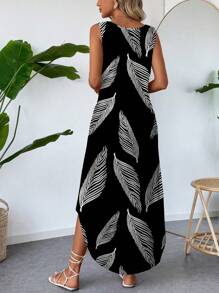 EMERY ROSE Floral Printed Arc Hem Dress, Texture Pattern Design For Spring/Summer Suitable For Going Out,Holiday Outfits For Women Chic Dress - Multicolor - View 2