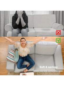 1 件套 45D 沙发垫，支撑下垂坐垫，20 英寸 x 20 英寸沙发家具座垫下垂修复，弧形 45 D 高密度泡沫，适用于椅子沙发 - 黑色 - 查看 7