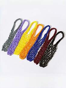 1 Hand-Woven Mesh Bag, Reusable Beverage Carrier, Coffee Cup Stand, Beverage Handbag, Decorative Mesh Bag - Multicolor - View 3