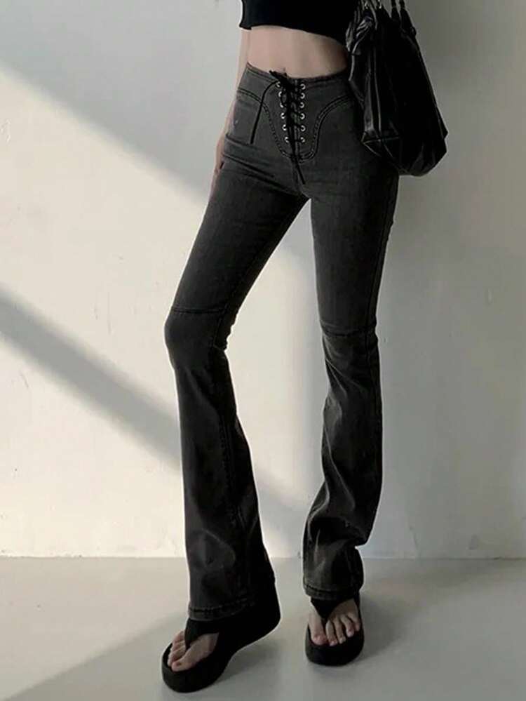 High Waist Bodycon Sexy Skinny Flare Leg Jeans For Women